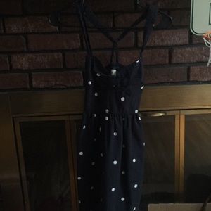 Navy blue polkadot dress from Hollister